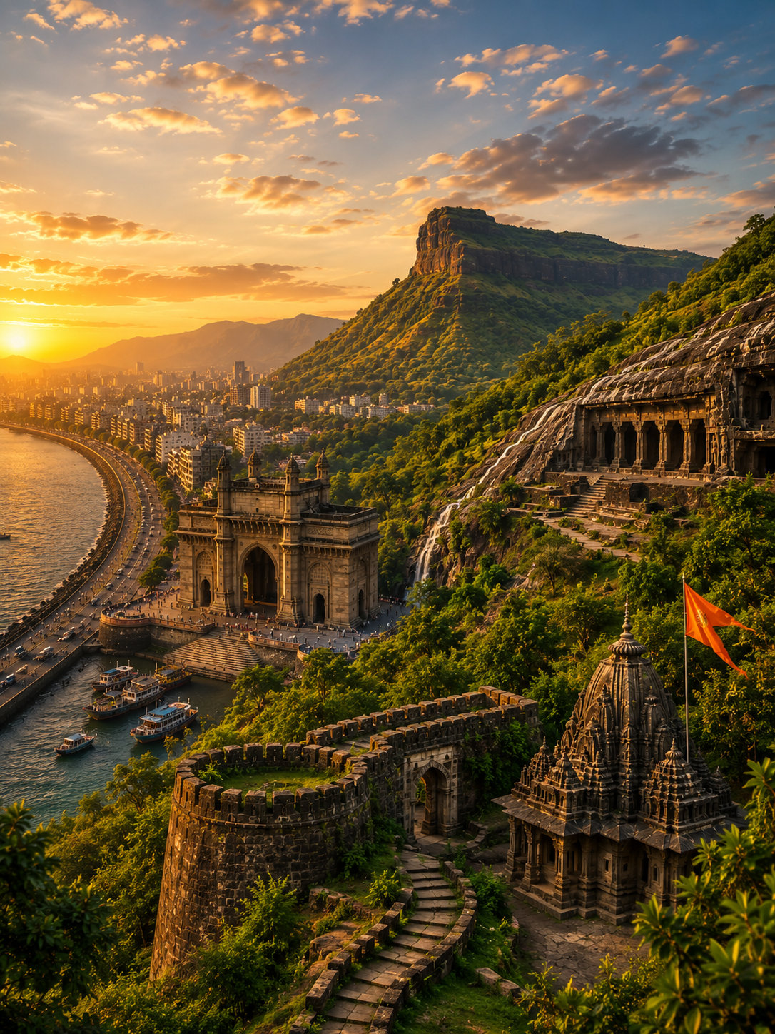 Hilltop villa overlooking the Sahyadri range